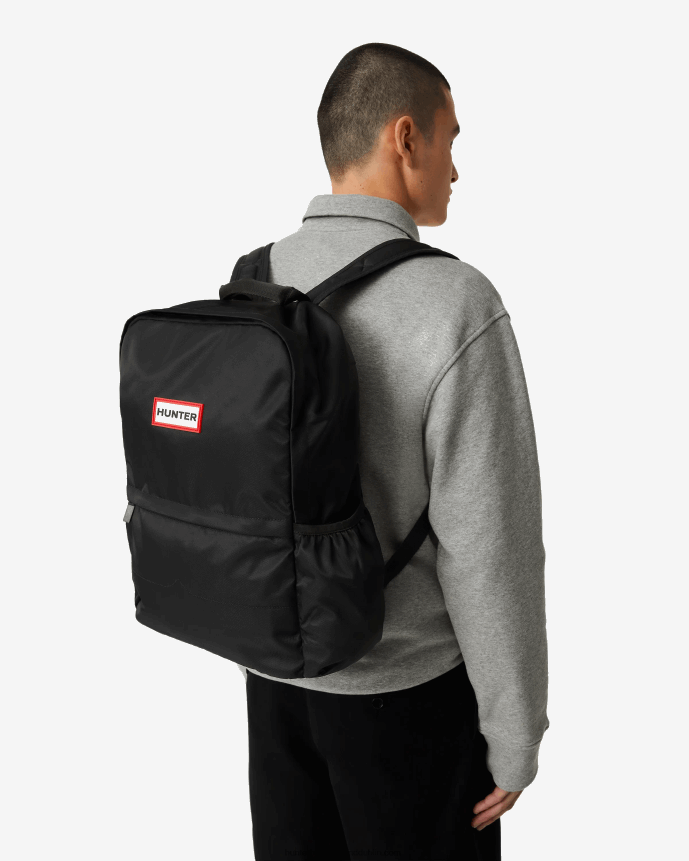 Men Hunter Nylon Large Backpack Black 68TN2X434