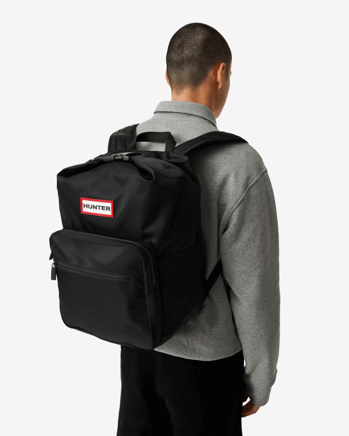 Men Hunter Nylon Pioneer Top Clip Backpack Black 68TN2X376