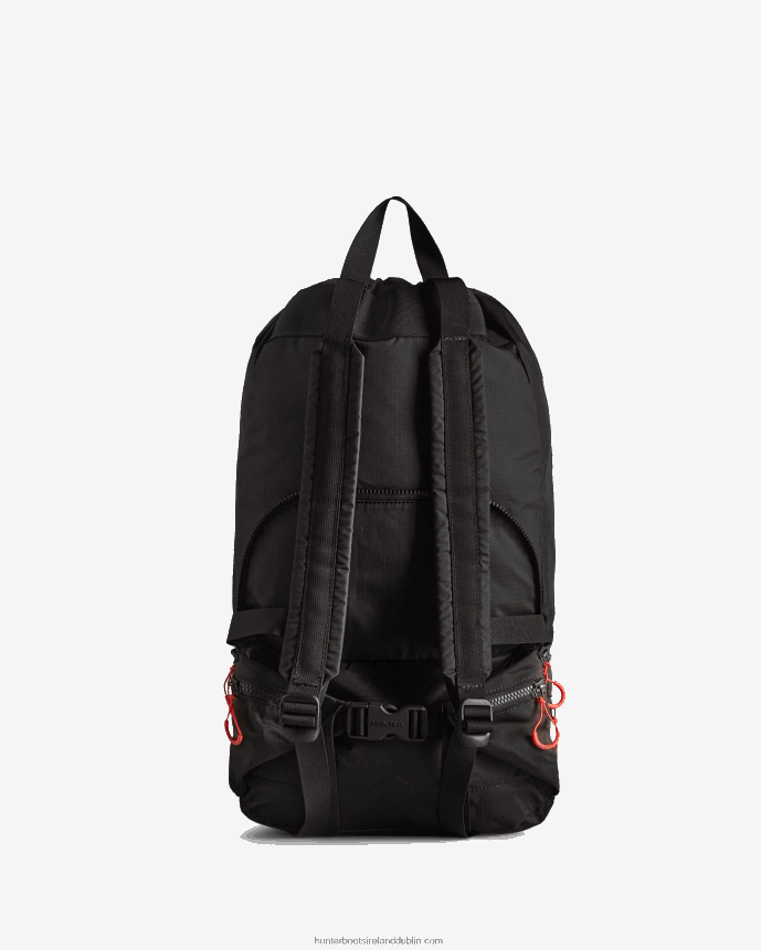 Men Hunter Travel Ripstop Recycled Nylon Two-Way Backpack Black/Red Box Logo 68TN2X406