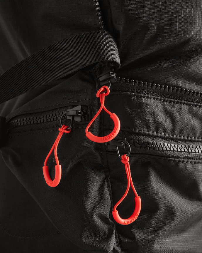 Men Hunter Travel Ripstop Recycled Nylon Two-Way Backpack Black/Red Box Logo 68TN2X406