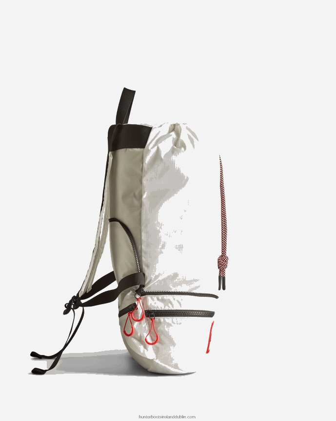 Men Hunter Travel Ripstop Recycled Nylon Two-Way Backpack White/Red Box Logo 68TN2X407