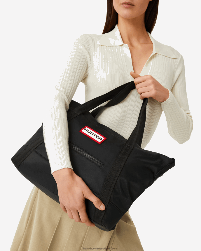 Men Hunter Nylon Medium Top Clip Tote Bag Black 68TN2X457