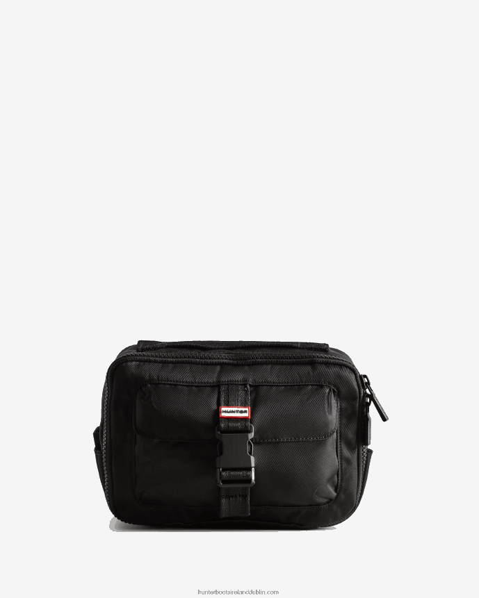 Men Hunter Nylon Three-Way Top Clip Crossbody Bag Black 68TN2X466