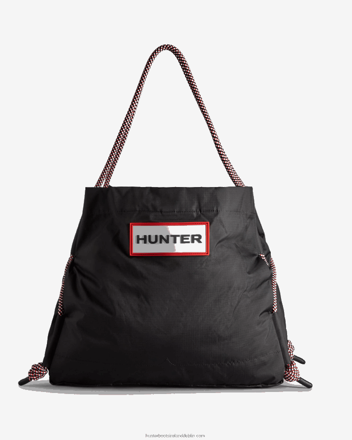 Men Hunter Travel Ripstop Recycled Nylon Beach Bag Black/Red Box Logo 68TN2X379