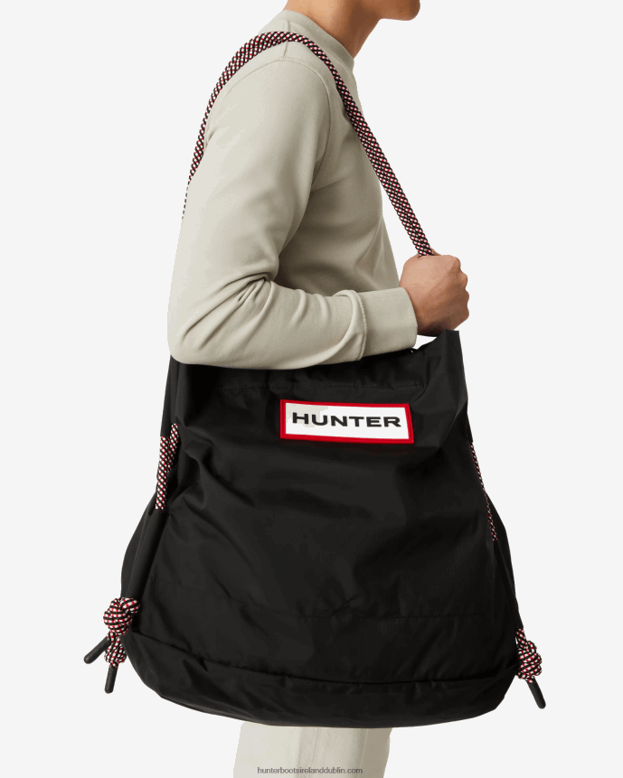 Men Hunter Travel Ripstop Recycled Nylon Beach Bag Black/Red Box Logo 68TN2X379