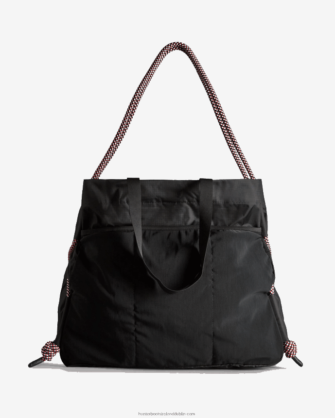 Men Hunter Travel Ripstop Recycled Nylon Beach Bag Black/Red Box Logo 68TN2X379