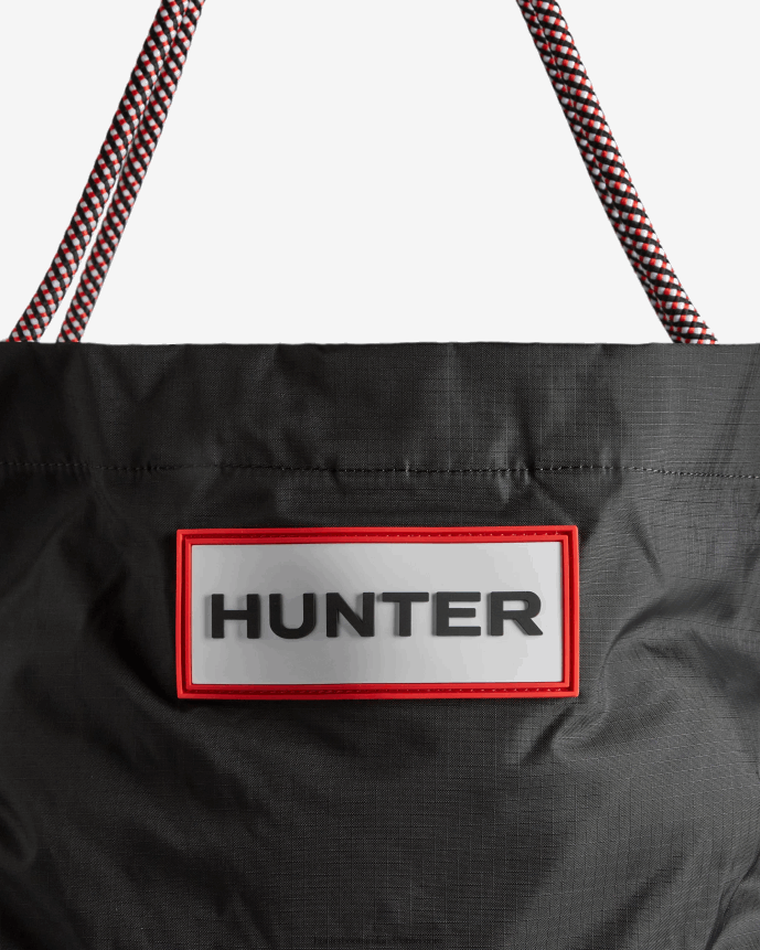 Men Hunter Travel Ripstop Recycled Nylon Beach Bag Black/Red Box Logo 68TN2X379