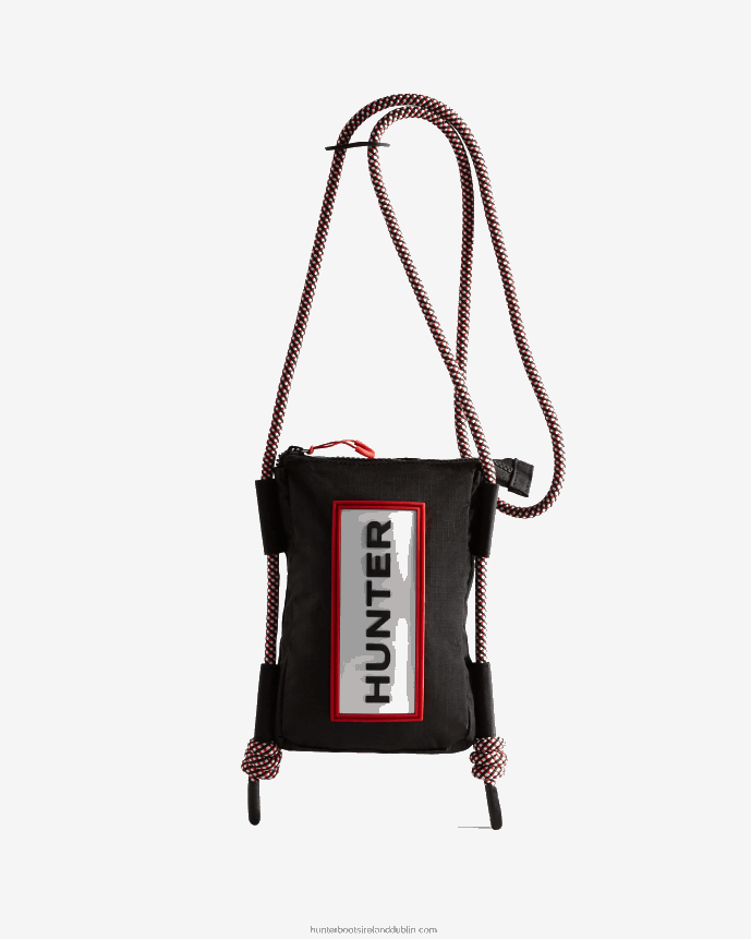 Men Hunter Travel Ripstop Recycled Nylon Phone Pouch Black/Red Box Logo 68TN2X377