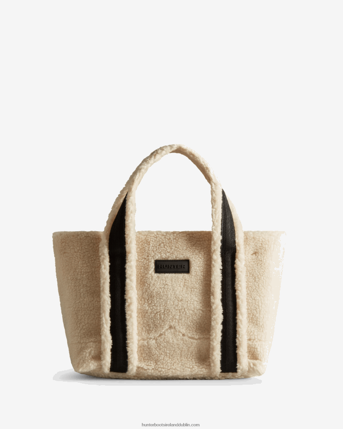 Men Hunter Wanderer Vegan Shearling Mini Tote Bag White Willow 68TN2X499
