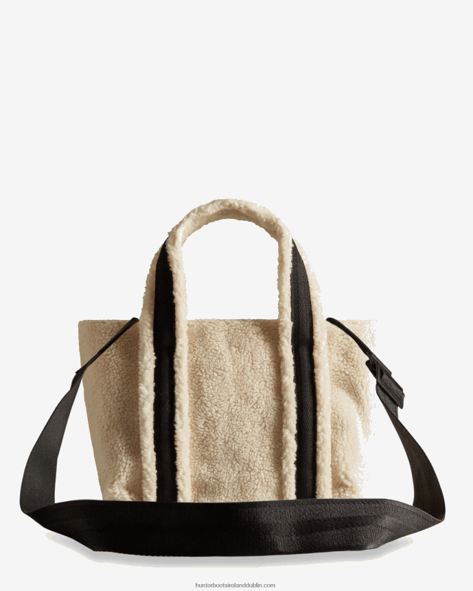 Men Hunter Wanderer Vegan Shearling Mini Tote Bag White Willow 68TN2X499