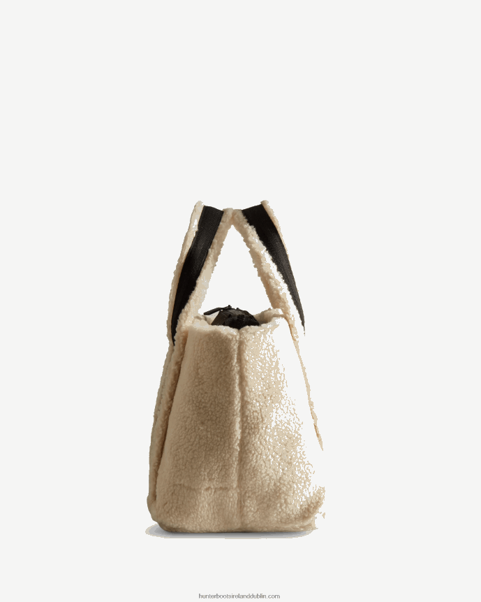 Men Hunter Wanderer Vegan Shearling Mini Tote Bag White Willow 68TN2X499