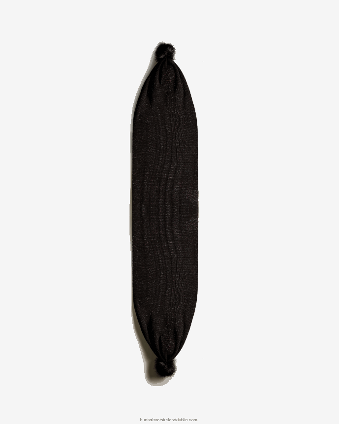 Men Hunter Glitter Lurex Pompom Scarf Black Multi 68TN2X484