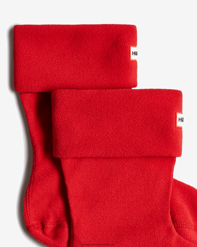 Men Hunter Recycled Fleece Cuff Short Boot Socks Military Red 68TN2X400
