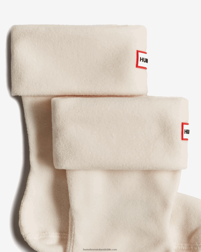 Men Hunter Recycled Fleece Cuff Short Boot Socks White 68TN2X399