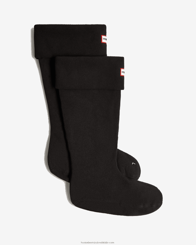 Men Hunter Recycled Fleece Cuff Tall Boot Socks Black 68TN2X396