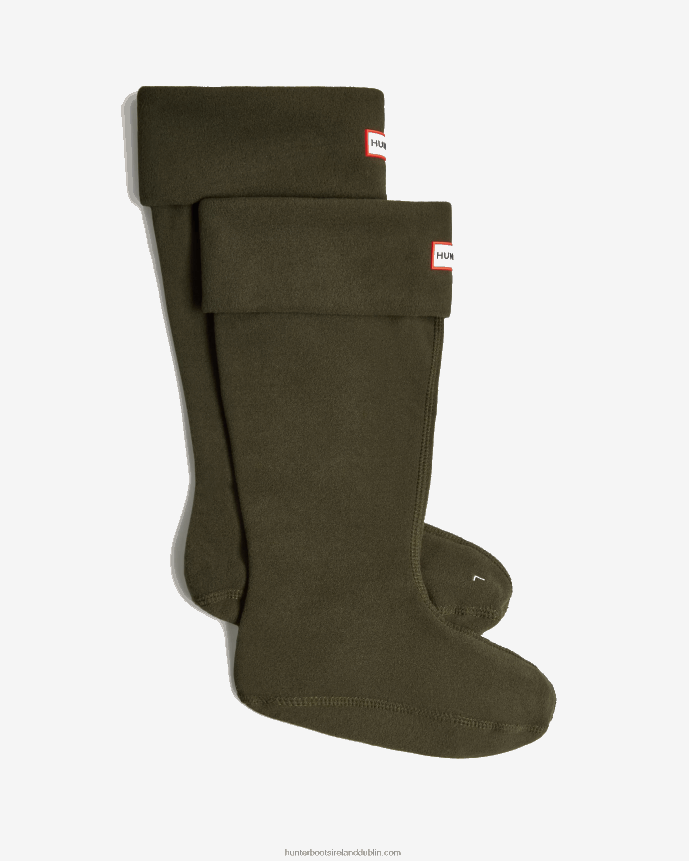 Men Hunter Recycled Fleece Cuff Tall Boot Socks Dark Olive 68TN2X397