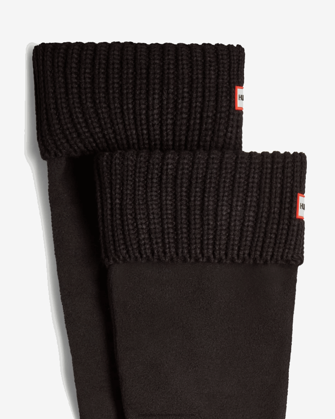 Men Hunter Recycled Half Cardigan Cuff Tall Boot Socks Black 68TN2X489