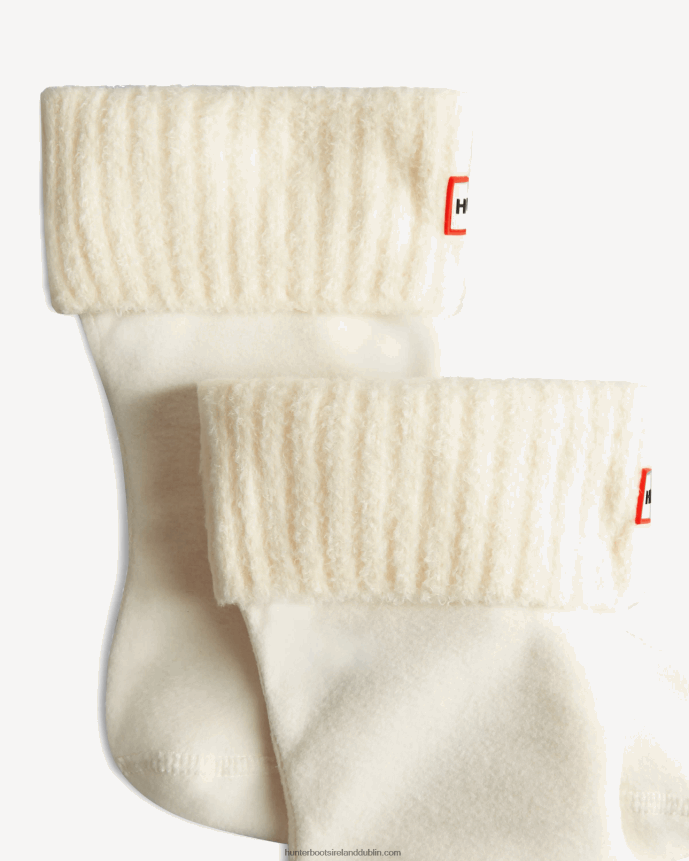 Men Hunter Recycled Nylon Blend Cuff Short Boot Socks White 68TN2X482