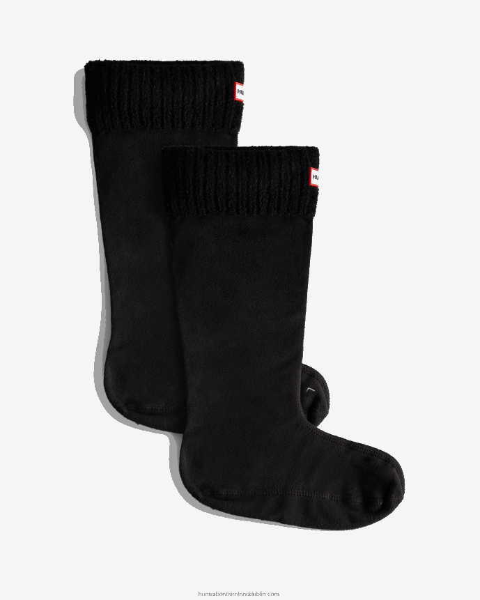 Men Hunter Recycled Nylon Blend Cuff Tall Boot Socks Black 68TN2X480