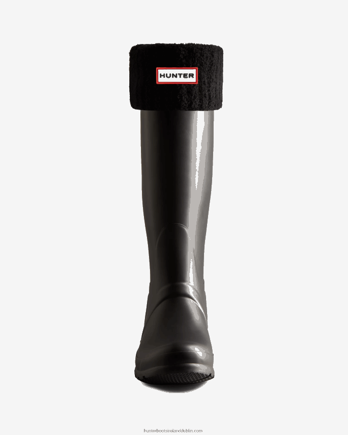 Men Hunter Recycled Nylon Blend Cuff Tall Boot Socks Black 68TN2X480