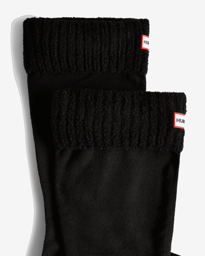 Men Hunter Recycled Nylon Blend Cuff Tall Boot Socks Black 68TN2X480
