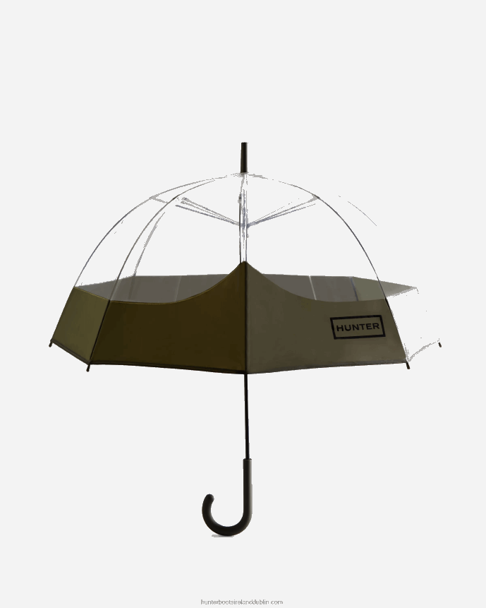 Men Hunter Transparent Moustache Bubble Umbrella Dark Olive 68TN2X392