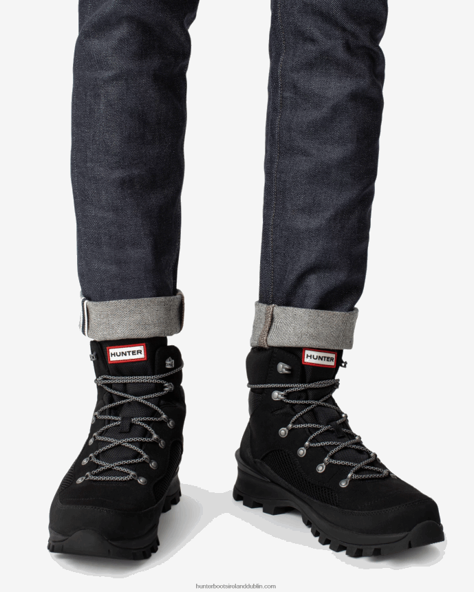 Men Hunter Explorer Insulated Lace-Up Commando Boots Black 68TN2X575