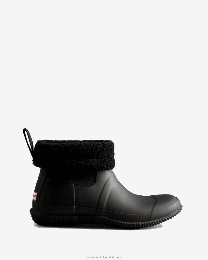 Men Hunter Insulated Roll Top Vegan Shearling Boots Black 68TN2X592
