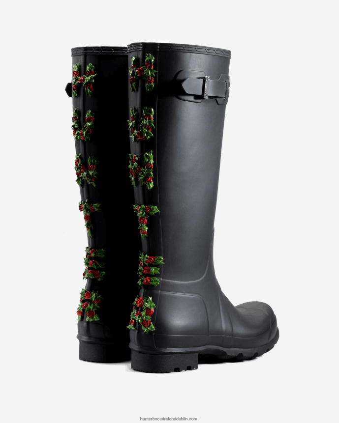Men Hunter CLUB BUM Backstrap Tall Rain Boots Black 68TN2X560
