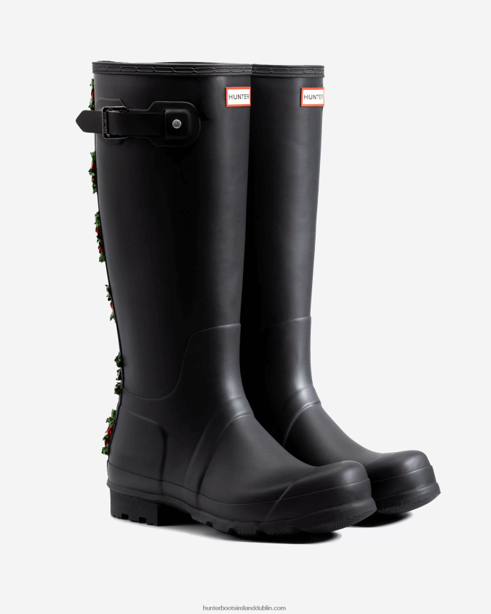Men Hunter CLUB BUM Backstrap Tall Rain Boots Black 68TN2X560
