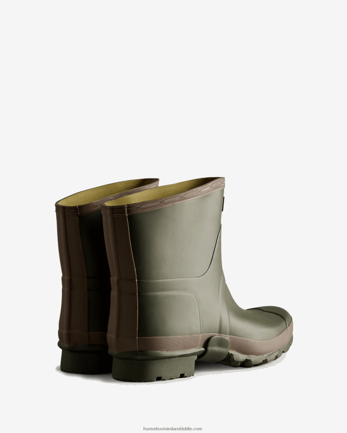 Men Hunter Gardener Short Rain Boots Dark Olive/Clay 68TN2X519