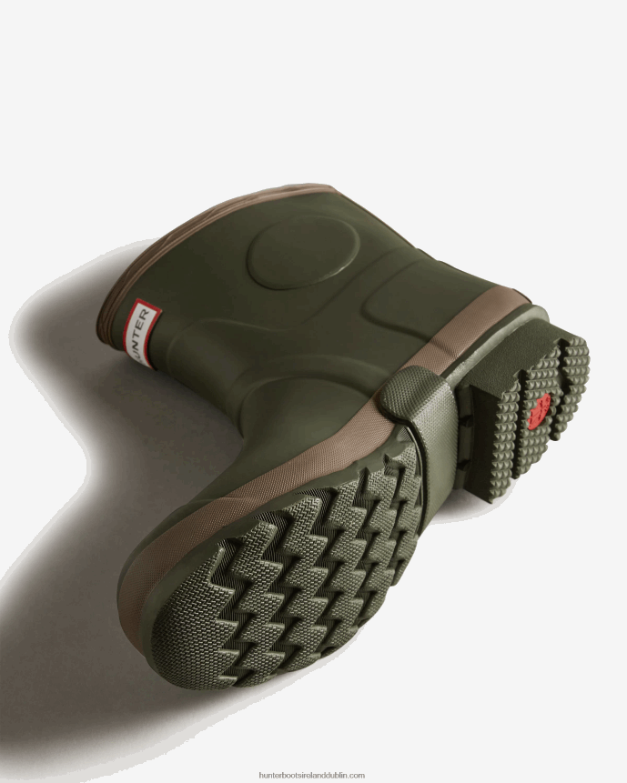 Men Hunter Gardener Short Rain Boots Dark Olive/Clay 68TN2X519