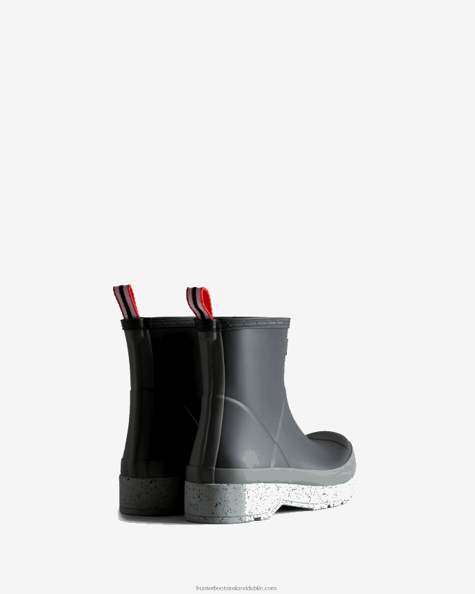 Men Hunter Original Play Short Speckle Rain Boots Black/Urban Grey 68TN2X596
