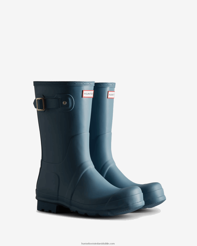 Men Hunter Original Short Rain Boots Borrowed Blue 68TN2X546