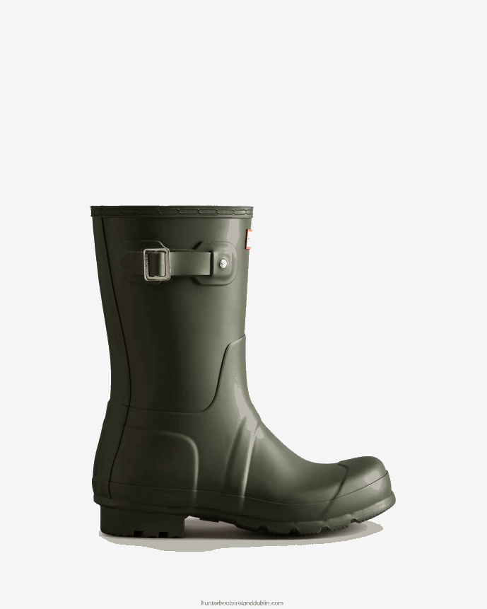 Men Hunter Original Short Rain Boots Dark Olive 68TN2X518