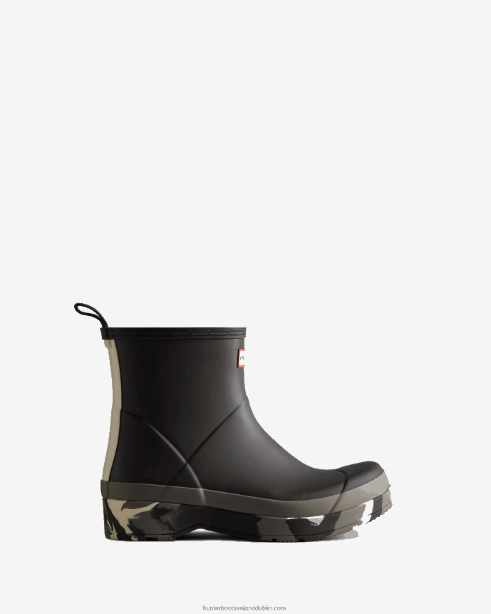 Men Hunter Play Short Colour Splash Sole Rain Boots Black/Mere/Shaded White 68TN2X503