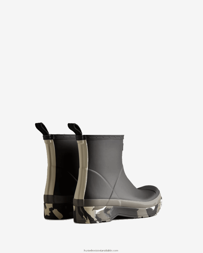 Men Hunter Play Short Colour Splash Sole Rain Boots Black/Mere/Shaded White 68TN2X503