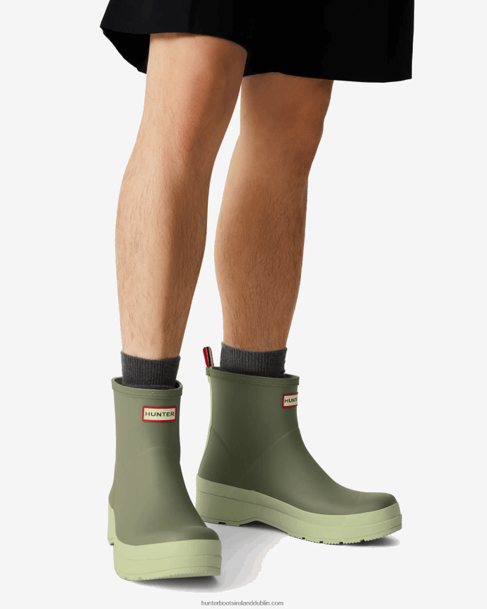 Men Hunter Play Short Rain Boots Lichen Green/Everglade Green 68TN2X501