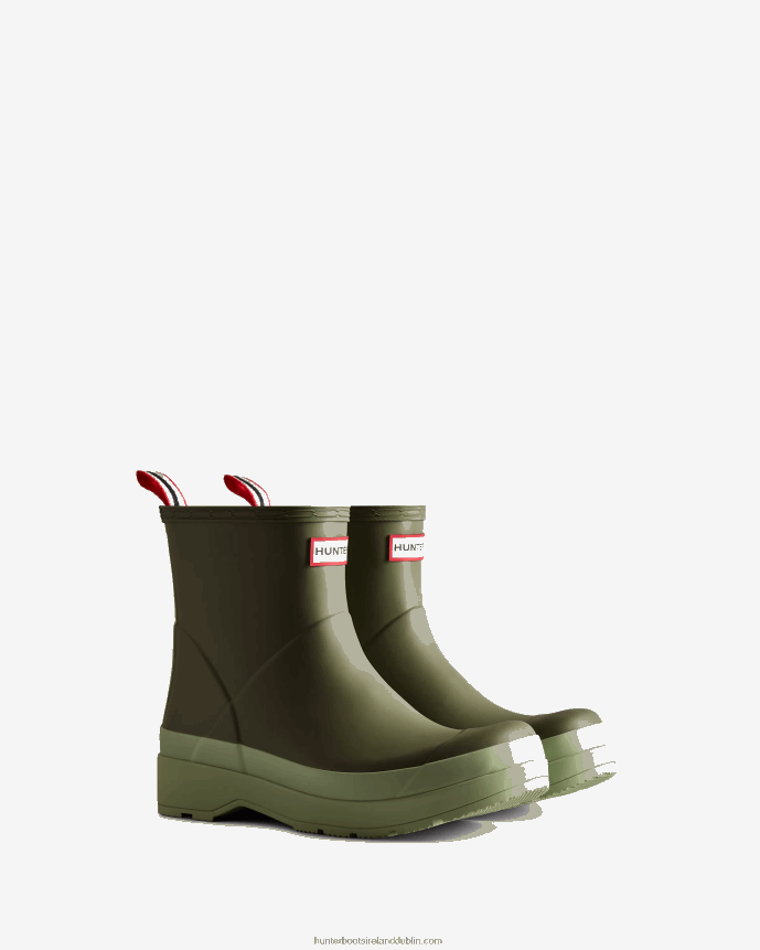 Men Hunter Play Short Rain Boots Lichen Green/Everglade Green 68TN2X501