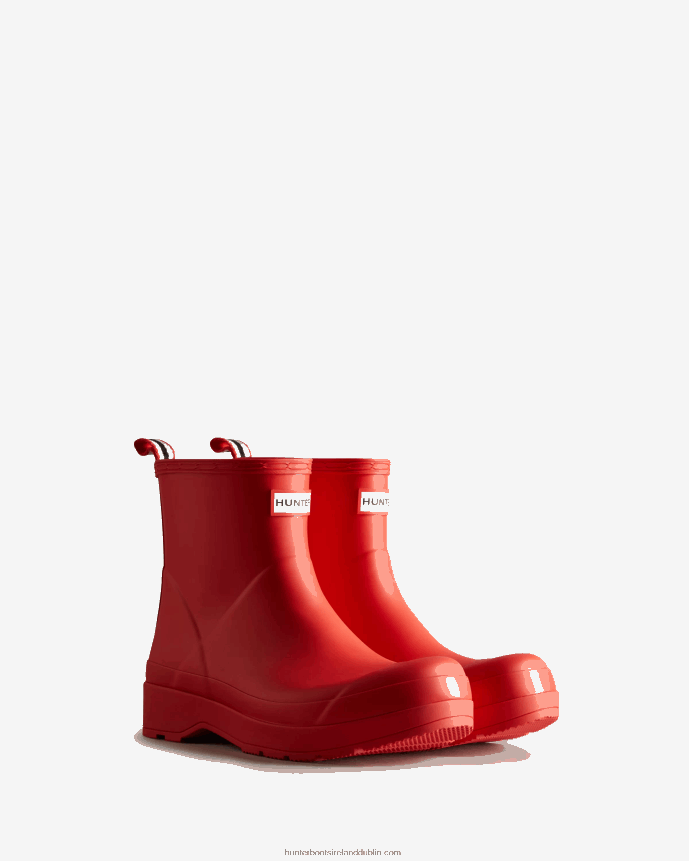 Men Hunter Play Short Rain Boots Logo Red 68TN2X526
