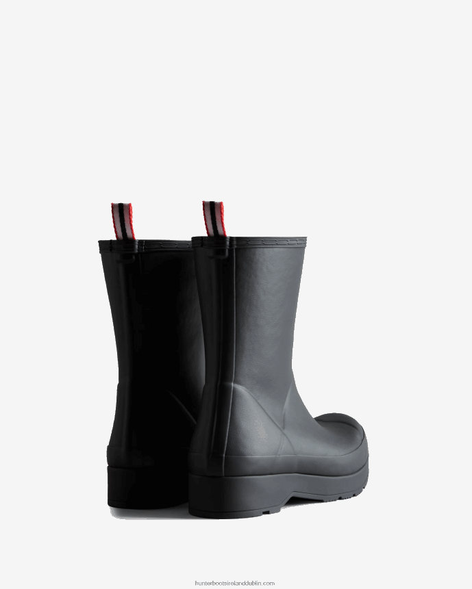 Men Hunter Play Vegan Shearling Insulated Mid-Height Rain Boots Black 68TN2X514