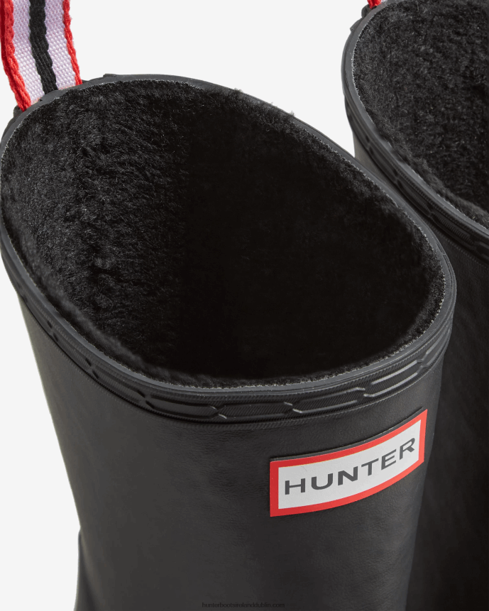 Men Hunter Play Vegan Shearling Insulated Mid-Height Rain Boots Black 68TN2X514