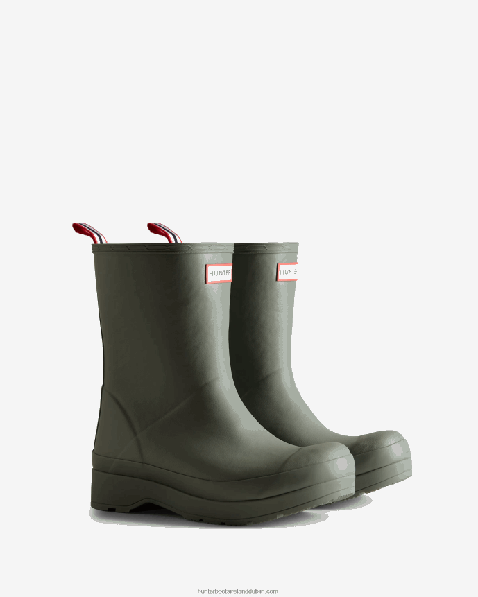 Men Hunter Play Vegan Shearling Insulated Mid-Height Rain Boots Urban Grey 68TN2X597