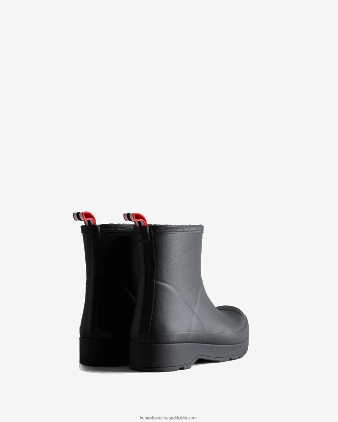 Men Hunter Play Vegan Shearling Insulated Short Rain Boots Black 68TN2X513