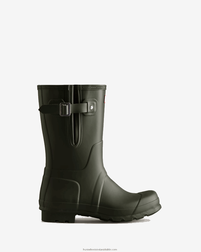 Men Hunter Short Side Adjustable Rain Boots Dark Olive 68TN2X509