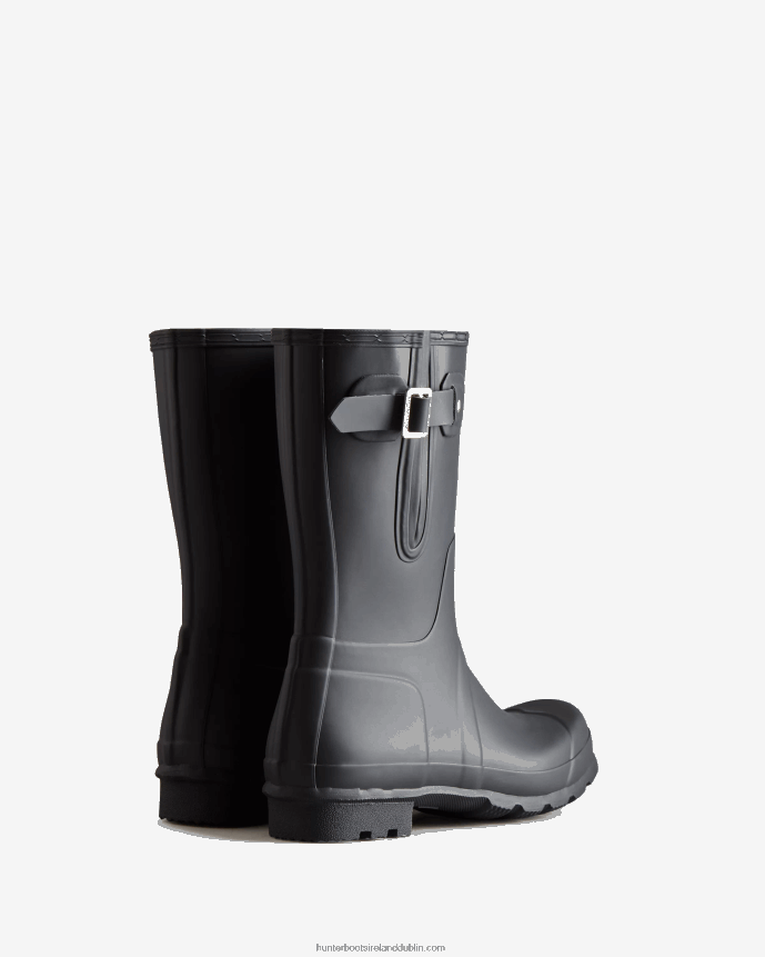 Men Hunter Short Side Adjustable Rain Boots Slate Grey 68TN2X544