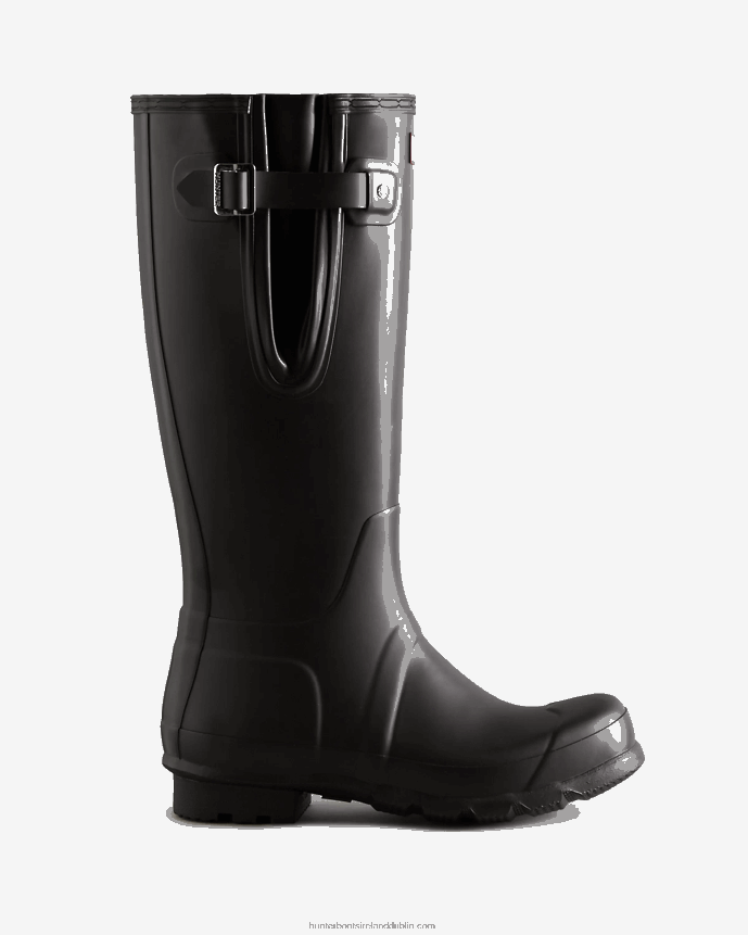 Men Hunter Tall Side Adjustable Rain Boots Black 68TN2X561