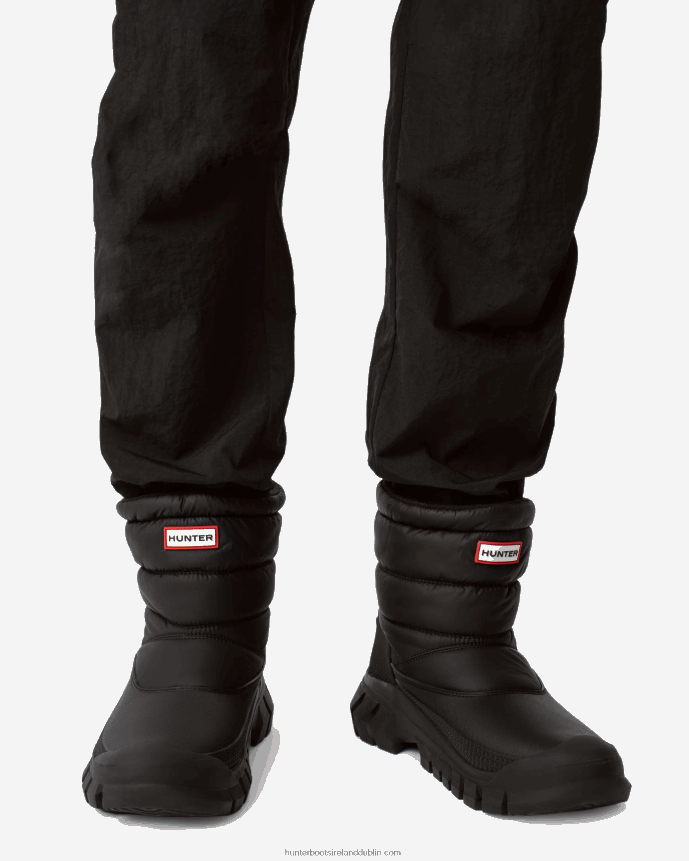 Men Hunter Intrepid Insulated Short Snow Boots Black 68TN2X540