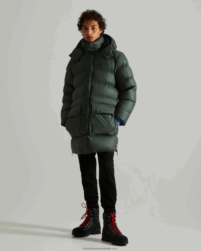 Men Hunter Insulated Rubberized Puffer Coat Arctic Moss Green 68TN2X615