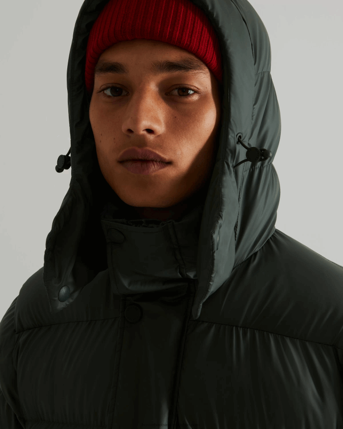 Men Hunter Insulated Rubberized Puffer Coat Arctic Moss Green 68TN2X615
